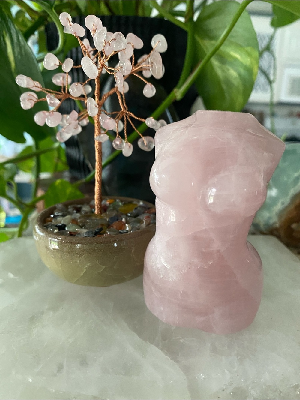 Rose Quartz Goddess Sculpture